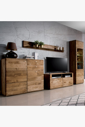 Eichenmöbel Set Texas geräuchert Wohnzimmer Esszimmer